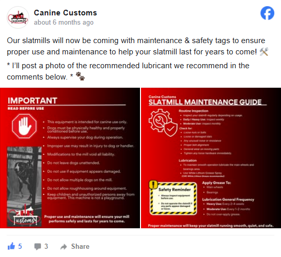 <iframe src="https://www.facebook.com/plugins/post.php?href=https%3A%2F%2Fwww.facebook.com%2Fillinoiscaninecustoms%2Fposts%2Fpfbid022YQhGeiP1G791WVf49TTnLnnWw1ggSJaFKbGUXm39cUYreMWbYfTZ4Zkgim2xX2dl&show_text=true&width=500" width="500" height="460" style="border:none;overflow:hidden" scrolling="no" frameborder="0" allowfullscreen="true" allow="autoplay; clipboard-write; encrypted-media; picture-in-picture; web-share"></iframe>